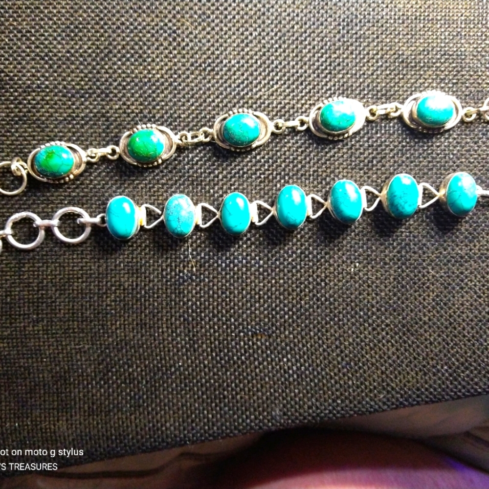MOJAVE TURQUOISE STERLING BRACELETS. ADJUSTABLE. BC-550892)
